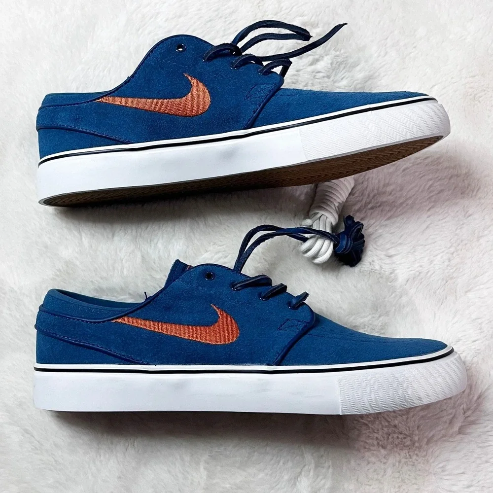 Nike SB Zoom Janoski OG+ Sneakers Blue Force Campfire Orange Size 5.5 NWOT